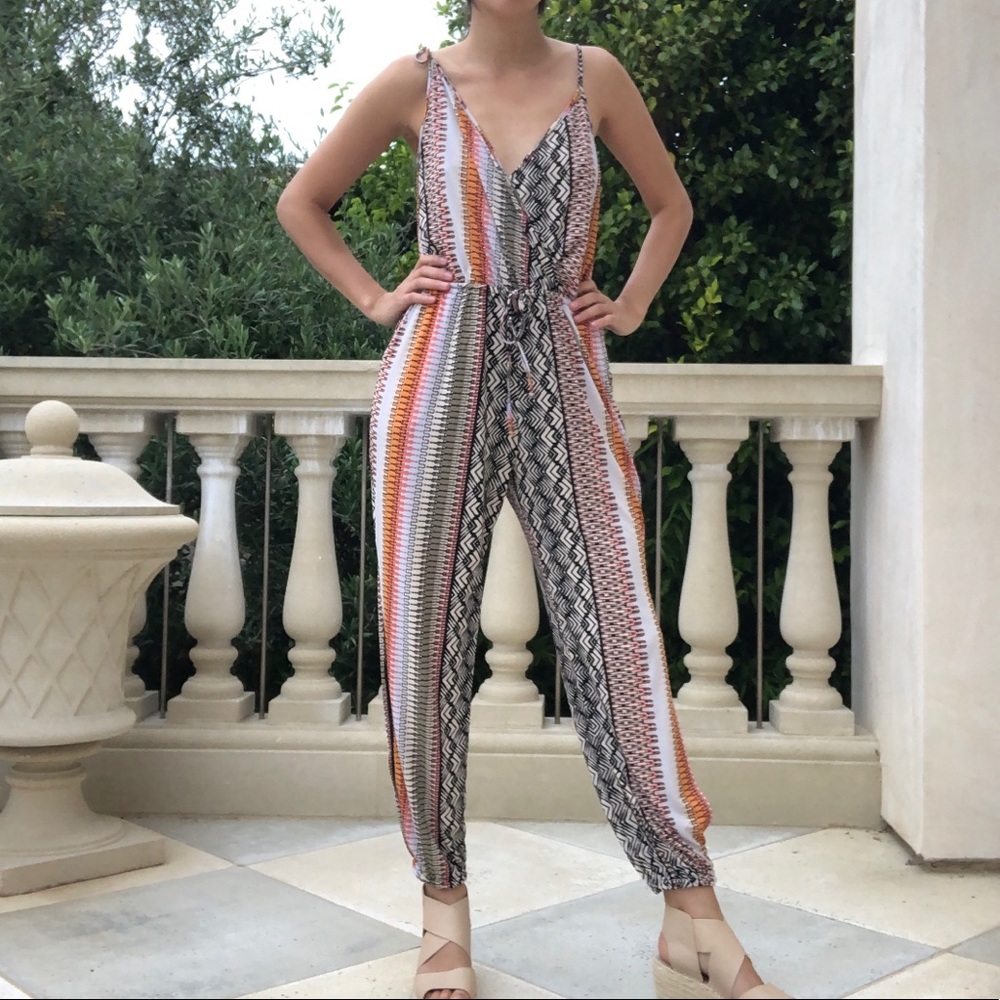 BCBGeneration Tribal Print Jumpsuit